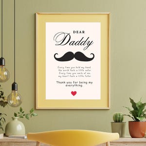 Regalo especial para papá de parte de su hija, hijo y esposa. Día del Padre, imprimible minimalista.