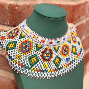 Beaded choker made in ukraine Seed bead necklace is ukrainian gift Unique necklace in boho style Ukrainian bead sylyanka Handmade Gift