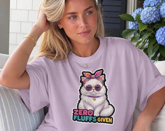 Cat Dad Gifts Zero Fluffs Given Persian Cat PNG Digital Design for Apparels.