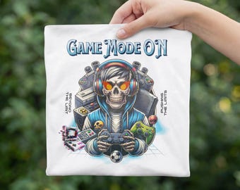 Gamer Skeleton Skull Clipart, Game Mode On Design (SVG PNG)