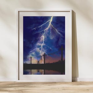 Poster da parete con temporale, paesaggio naturale, temporali, avventurosi, tuoni e fulmini, regalo di inaugurazione della casa per amici e parenti.