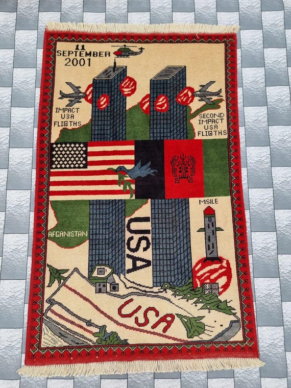 Vintage Afghan War Rug: Hand-knotted Wool Area Rug (130x84 Cm) - Etsy