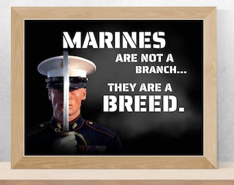 Marine Corps Poster: "Not a Branch, a Breed" - Patriotic Military Wall Art