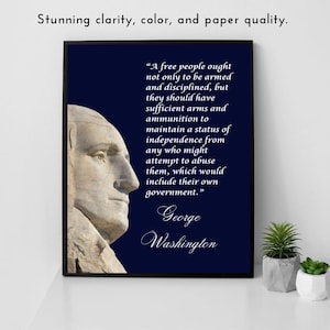 Cita de George Washington - Arte mural patriótico estadounidense, decoración de pared patriótica, decoración inspiradora de habitación, póster - 8x10 sin marco