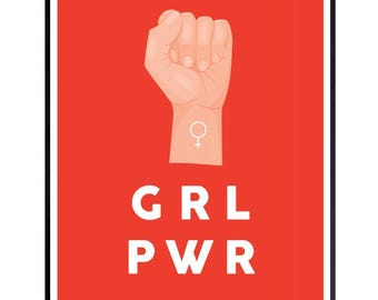 Poster "Girl Power": Femminismo, Affermazione, Opera d'arte ispiratrice – Arredamento moderno per la casa