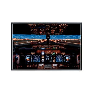 Airline Cockpit Poster - Aviation Wall Art - Airplane Artwork and Photography Prints - Gifts for Pilots and Aviation Lovers