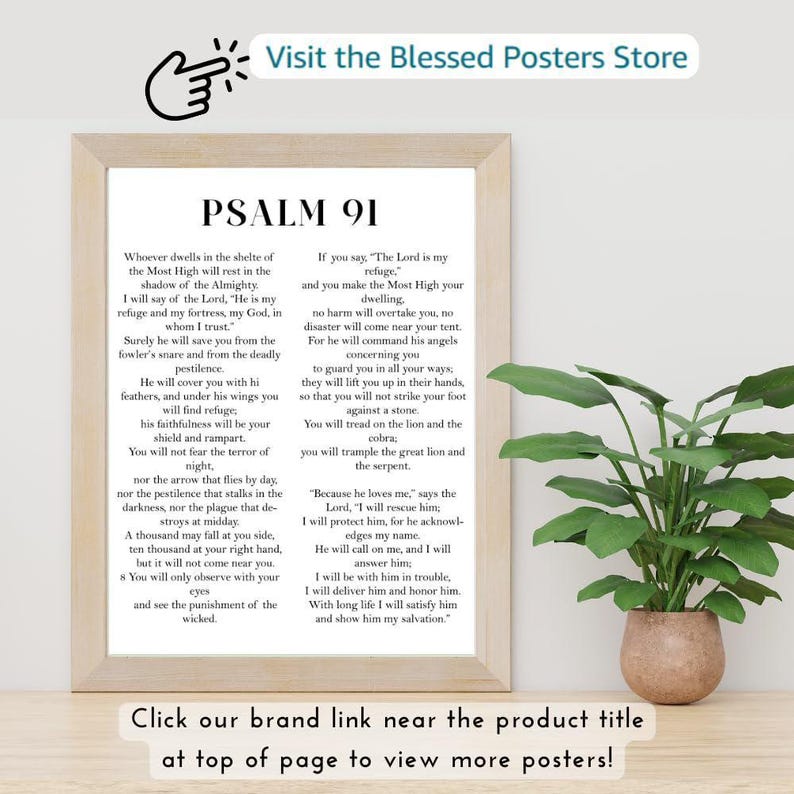 Psalm 91 Bible Verse Wall Art: Inspirational Scripture Poster Print - Etsy
