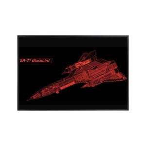 SR-71 Blackbird Poster - Skunkworks Wall Art - Red and Black Blueprint Diagram - Gifts for Pilots and Aviation Lovers