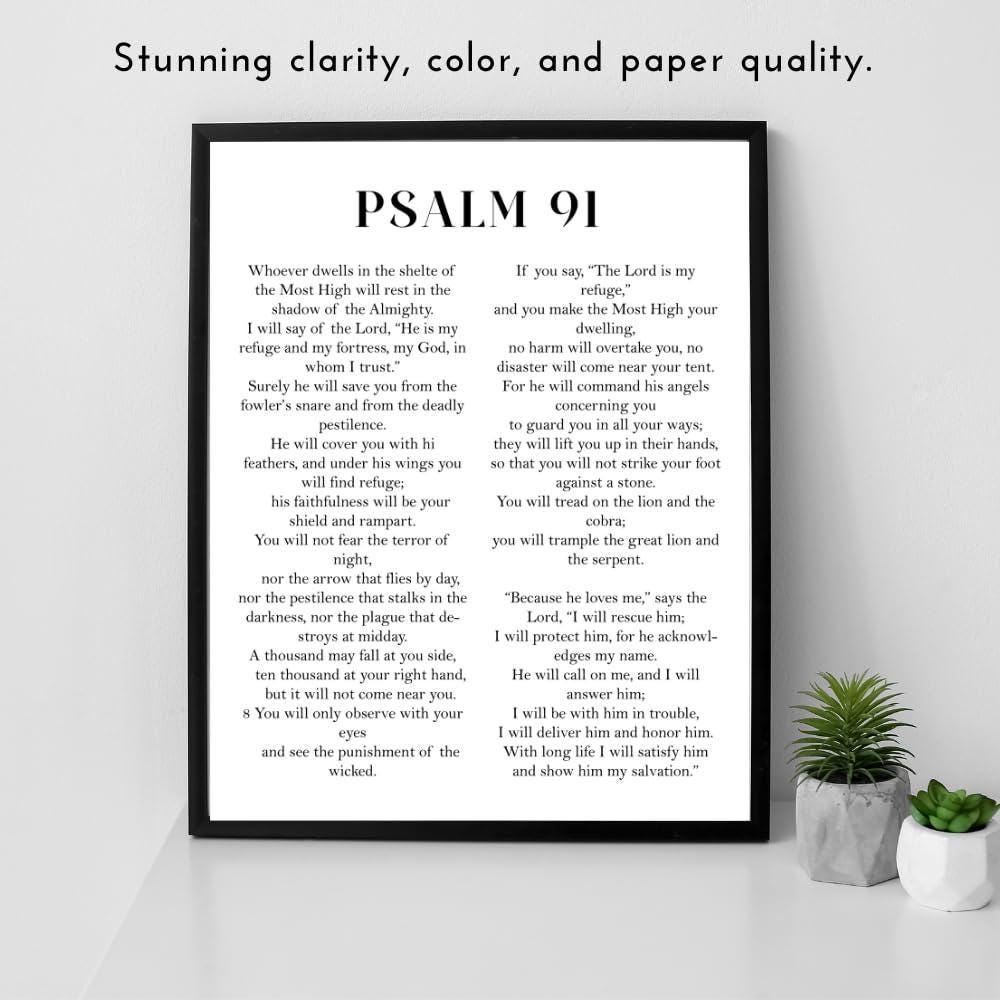 Psalm 91 Bible Verse Wall Art: Inspirational Scripture Poster Print - Etsy