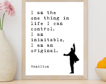 Hamilton Musical Quote Poster: Broadway Theater Wall Art 8x10 Print