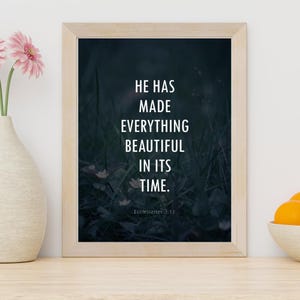 Ecclesiastes 3:11 Bible Verse Wall Art - Modern Inspirational Scripture Poster Print - Christian Home Decor - Gifts for Christians