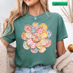 Chemise patchwork Comfort Colors® Daisy : vêtements de printemps vintage