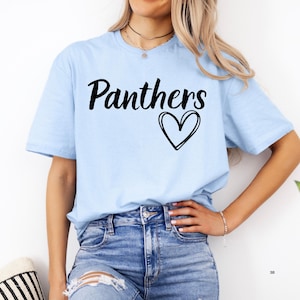 Custom Team Name with Heart T-Shirt | School Spirit Graphic Tee | Personalized Football Team Shirt | Custom School Shirt | School Mascot Tee