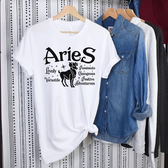 Aries Zodiac T-shirt: Bold Graphic Astrology Gift - Etsy