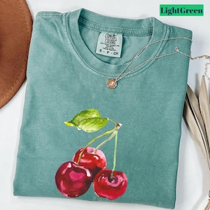 Vintage Cherry Comfort Colors Shirt: Retro Foodie Tee