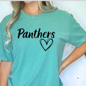 Custom Team Name with Heart T-Shirt | School Spirit Graphic Tee | Personalized Football Team Shirt | Custom School Shirt | School Mascot Tee