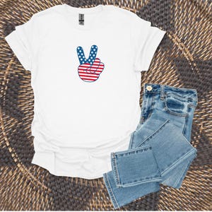 Peace Sign American Flag T-Shirt: Vintage 4th of July Tee