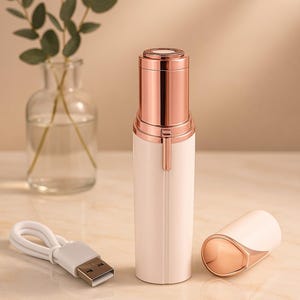 GlowTouch – Depiladora facial USB para mujeres – Indolora, portátil y elegante – Diseño de lápiz labial