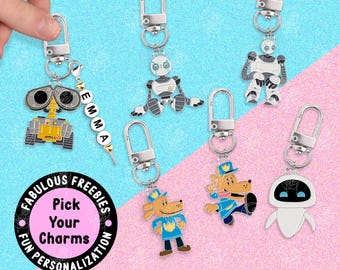 Eve Wall-E Funny Keychain Best Friends Keychains Wild Robot Anime Keychain Couple Keychain Gift Y2K Keychain Bag Tag Keychain