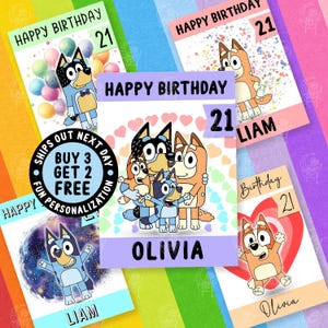 Bingo Heeler Funny Birthday Card, Personalize Card For Him, Blue Heeler Cute Custom Cards, Best Friends Cards, 18th 21st 30th Card