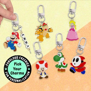 Super Mario Funny Keychain Best Friends Keychains Princess Peach Gaming Keychain Couple Keychain Gift Y2K Keychain Bag Tag Keychain