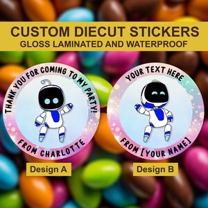 Sticker anniversaire Astrobot personnalisé, Sticker jeu gaming personnalisé, Sticker Cônes sucrés, Stickers cadeaux personnalisés, Stickers d'invitation