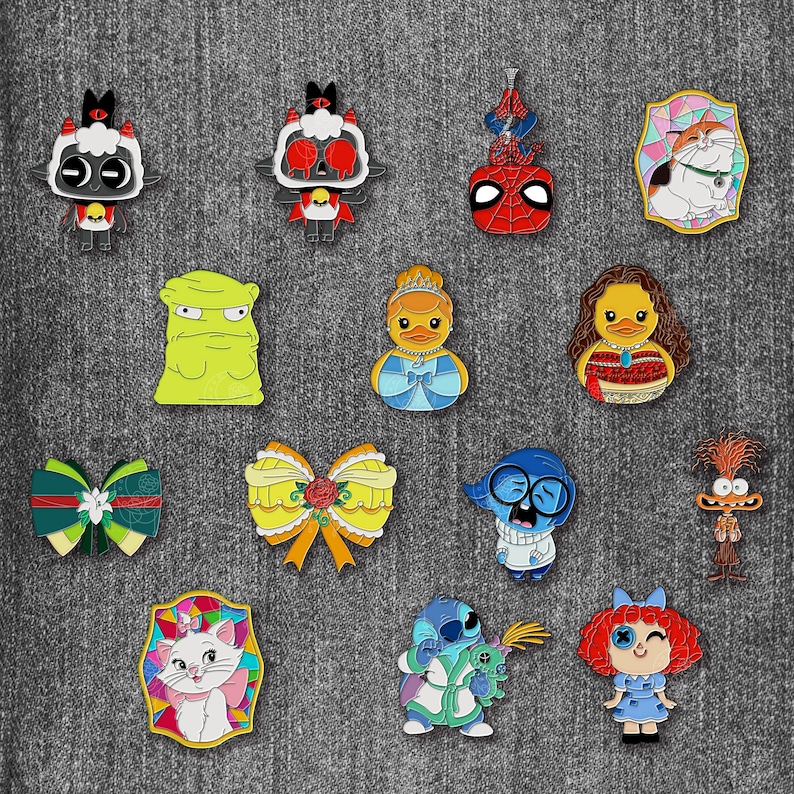 Leroy Stitch Rolig Emaljnål Set Alien Stitch Anime Emaljnål Söt Anime Nålar Kawaii Anime Nålar Displaynål Ita Väsknål bild 9