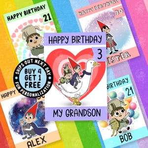 Over The Garden Wall Best Birthday Card, Personalize Card For Him, Otgw Surprise Custom Card, Best Friends Cards, 18th 21st 30th Card