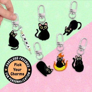 Funny Black Cat Cute Keychain Best Friends Keychains Cute Cat Anime Keychain Couple Keychain Gift Y2K Keychain Bag Tag Keychain