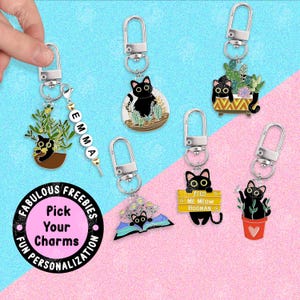 Kawaii Cat Cute Keychain Best Friends Keychains Funny Black Cat Anime Keychain Couple Keychain Gift Y2K Keychain Bag Tag Keychain
