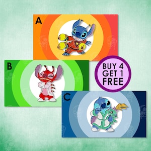 Leroy Stitch Rolig Emaljnål Set Alien Stitch Anime Emaljnål Söt Anime Nålar Kawaii Anime Nålar Displaynål Ita Väsknål bild 1