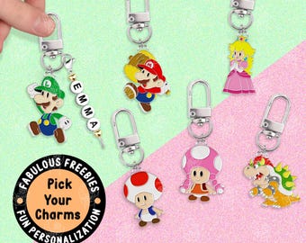 Llavero divertido de Mario Luigi, llaveros de mejores amigos, llavero de Paper Mario, llavero de juego, llavero de pareja, regalo, llavero Y2K, llavero con etiqueta para bolso