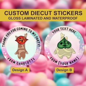 Korok Zelda aangepaste verjaardagssticker, Zelda aangepaste ministicker, sticker zoete kegels, aangepaste partijgunststickers, zeehonden uitnodigen