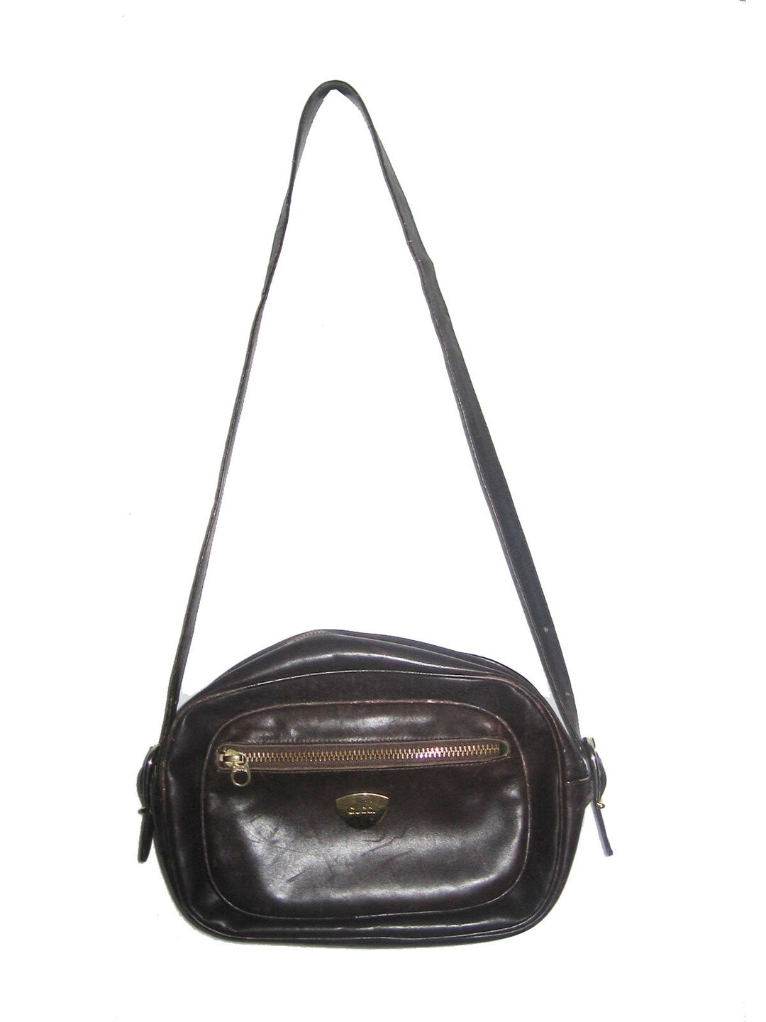 Vintage Authentic Made in Italy by Gucci 256 Brown Leather Gold