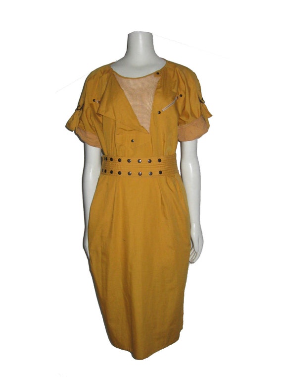 Vintage Betty Barclay Mustard Yellow Avant Garde P