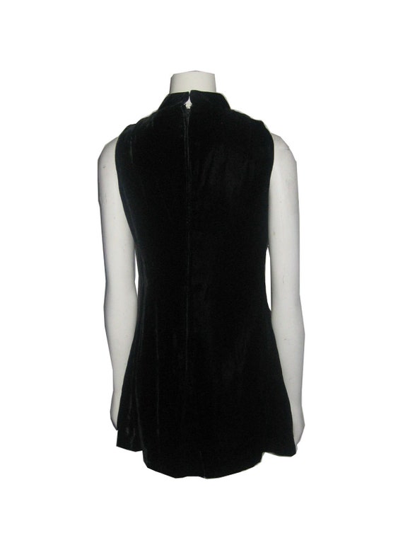 Vintage Black Mandarin Collar Sleeveless Short Mi… - image 6