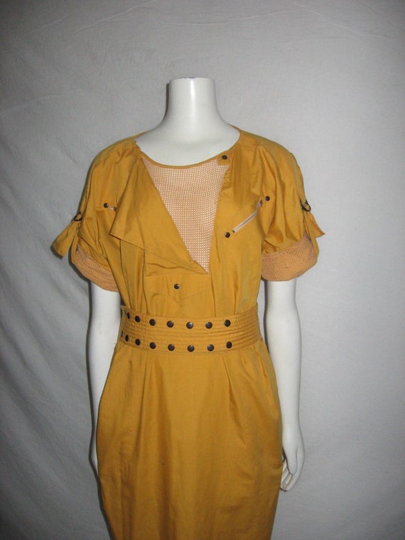 Vintage Betty Barclay Mustard Yellow Avant Garde … - image 2