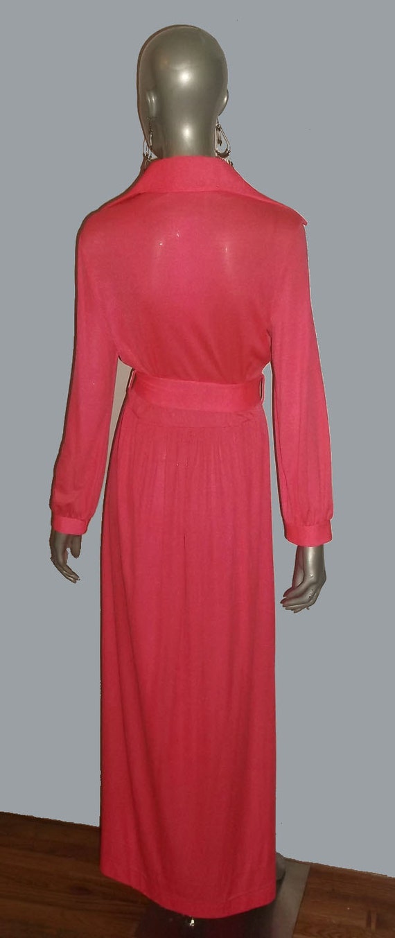 Vintage Gossard Neon Hot Pink Buttoned Front Long… - image 4