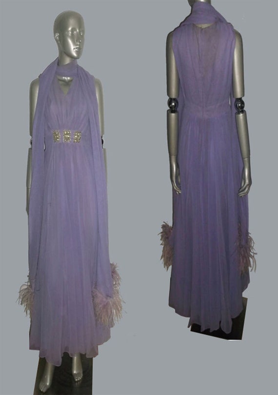 Vintage Park Avenue Fashions Lavendar Empire Wais… - image 2