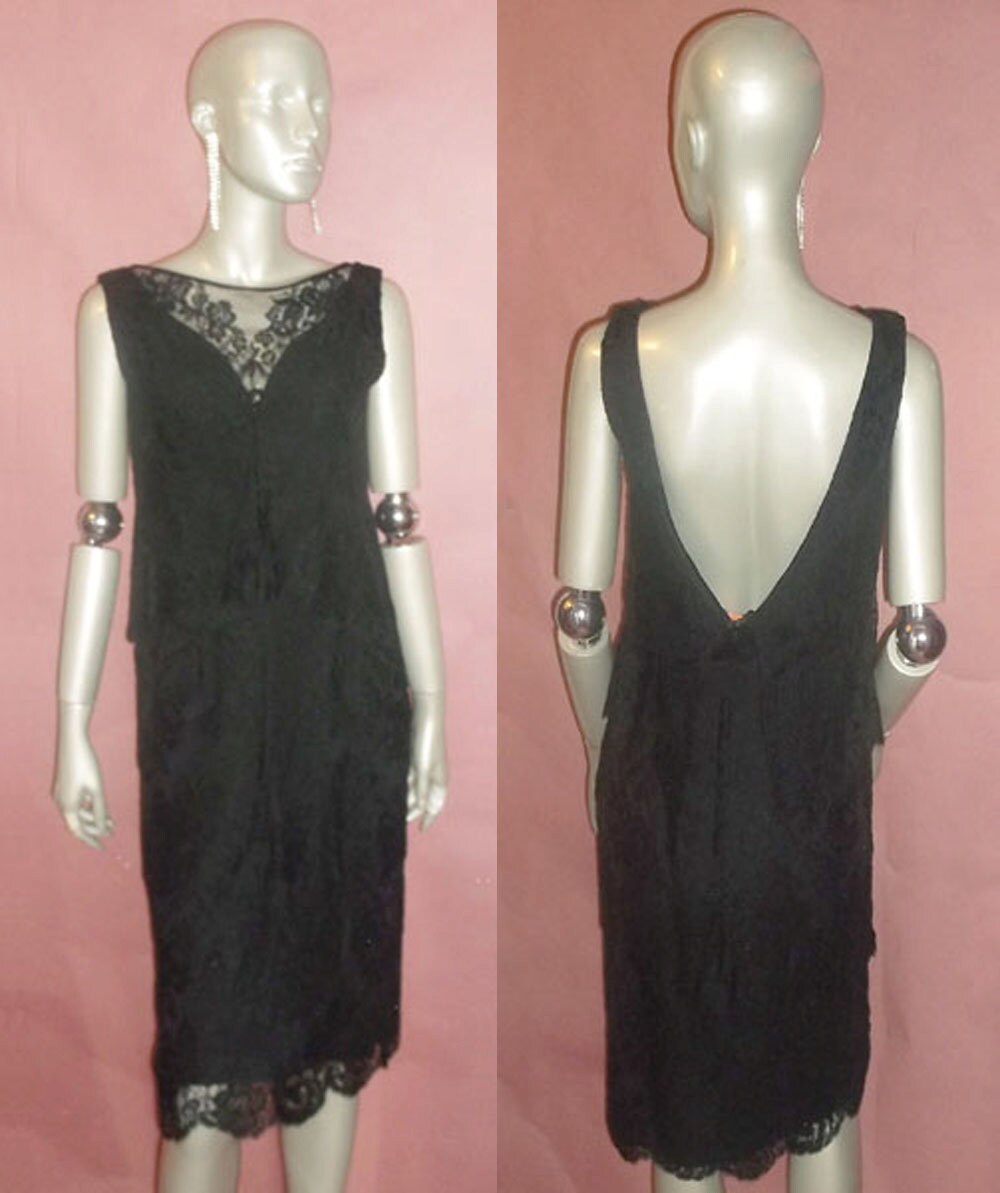 Vintage Classic Black Floral See Thru Sheer Floral Mesh Lace