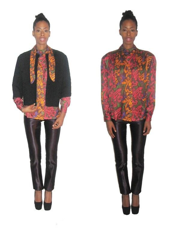 Vintage Renzo Realli Abstract Paisley Print Multi-