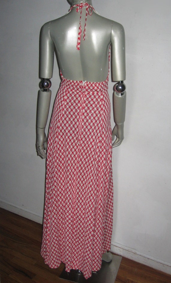 Vintage Red & White Polka Dot Gingham Check Plaid… - image 5