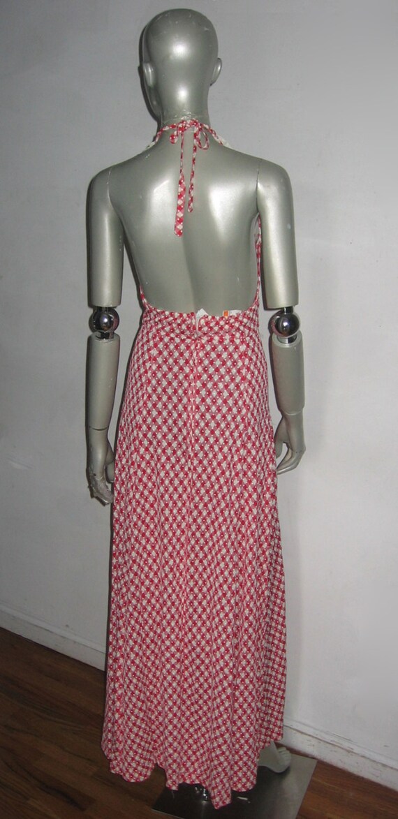 Vintage Red & White Polka Dot Gingham Check Plaid… - image 4