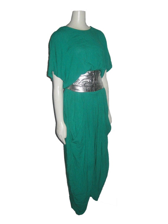 Vintage Rare Designer Francine Browner Green Drap… - image 4