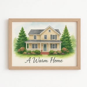 Personalised House Portrait,Personalised Artwork,House Portrait,New Home Gift,Hand-Drawn Watercolor Home Painting,Watercolour House Painting