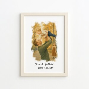 Custom Family Portrait Painting, Father&#39;s Day Gift, Gift for Dad, Personalized Gifts, Custom Portrait Gift, Watercolor Family Portrait