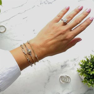 Custom 14K Gold Filled Rolo Chain with gold filled shell connector and moissanite accent stones - Necklace, Bracelet or Anklet
