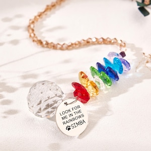 Personalized Dog Memorial Sun Catcher, Custom Rainbow Bridge Pet, Pet Memorial Gift, Remembrance Gifts for Dog and Cat, Rainbow Bridge Gifts