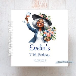 Álbum de cumpleaños número 60 personalizado, libro de visitas personalizable para el 50.º cumpleaños, libro de visitas para el 70.º cumpleaños de la abuela, regalo de aniversario divertido personalizado para un amigo.