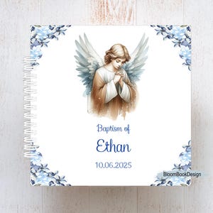 Album personalizzato per il battesimo, libro degli ospiti personalizzabile per la prima comunione, album per la cresima, libro degli ospiti personalizzato per il battesimo, regalo per il battesimo per ragazzo